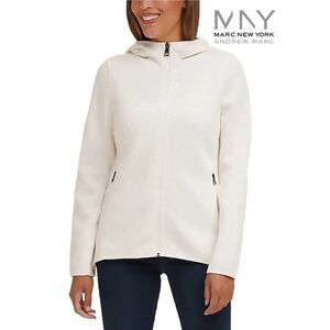 Andrew Marc Women's Full Zip Mid Weight Hooded Fleece Jacket